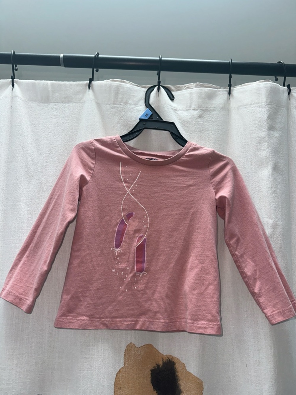 OshKosh B'gosh Pink Long-Sleeve Tee with Ballet Slippers Graphic